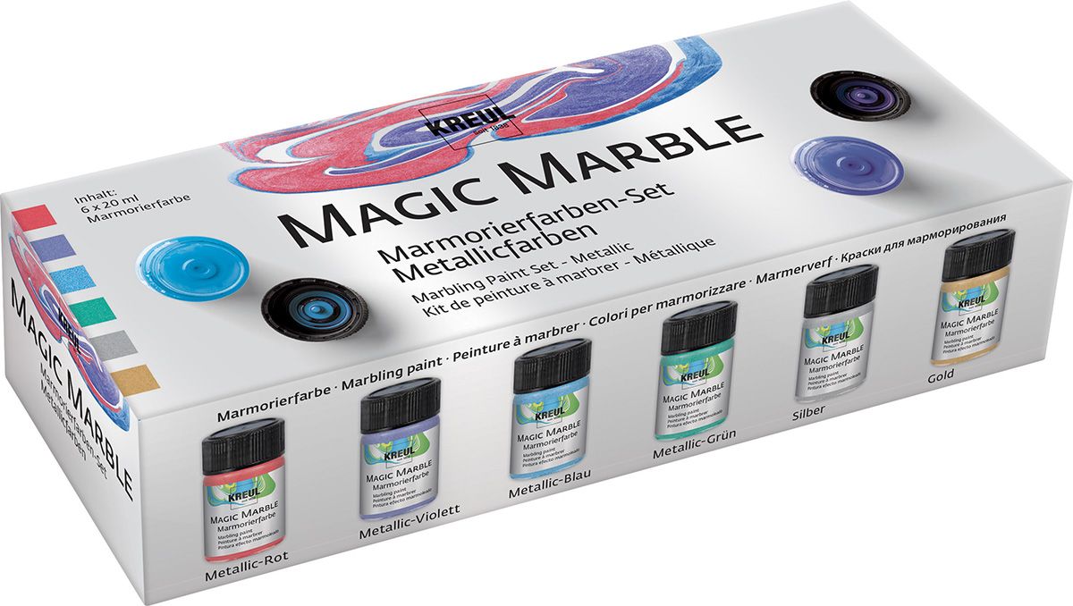 Sada Mramorovací barva Magic Marble metalická 6 × 20 ml