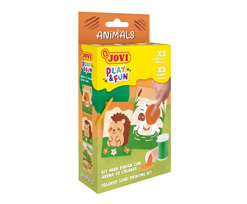 Sada na malování pískem JOVI PLAY&FUN MINI - 9ks - Zvířátka