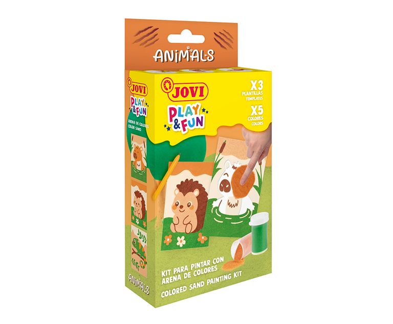 Sada na malování pískem JOVI PLAY&FUN MINI - 9ks - Zvířátka