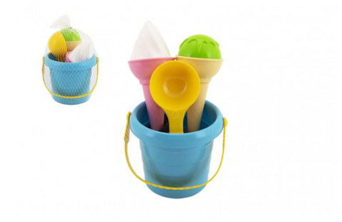 Obrázek produktu: Sada na písek plast kbelík + formičky zmrzlina