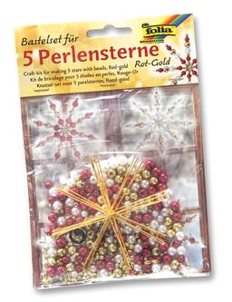 Obrázek produktu: Sada na výrobu hvězd z perliček - červená/zlatá/perleťová