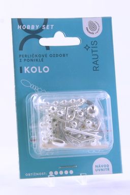 Obrázek produktu: Sada na výrobu ozdoby z perliček - Jízdní kolo - stříbrná