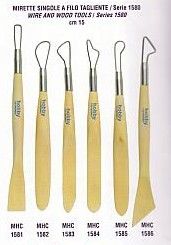 Sada nástrojů - dokončovací očka s drátkem a dřevěné špachtle (6 kusů, výška 15 cm)