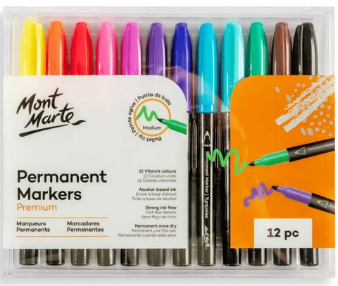 Obrázek produktu: Sada permanentních fixů Mont Marte, hrot 1 mm - 12 ks