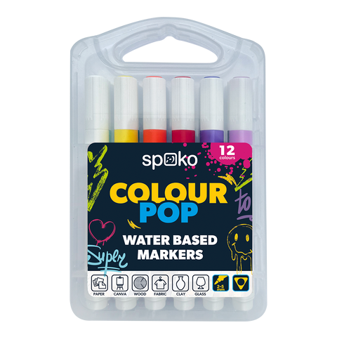 Obrázek produktu: Sada popisovačů na různé povrchy SPOKO - COLOUR POP, 2 - 5 mm, 12 ks, mix barev