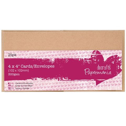 Obrázek produktu: Sada přání a obálek, 10 × 10 cm - 25 ks (300 g/m2) Kraftstax
