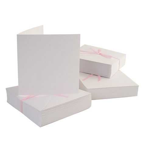 Obrázek produktu: Sada přání a obálek, 13 × 13 cm - 100 ks (240 g/m2) bílé
