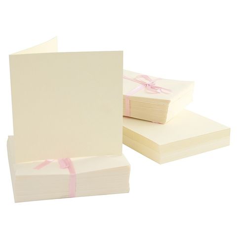 Obrázek produktu: Sada přání a obálek, 13 × 13 cm - 100 ks (240 g/m2) krémové