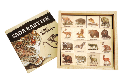 Obrázek produktu: Sada razítek 16 ks - lesní zvířátka