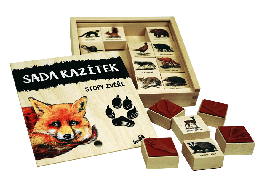 Sada razítek 16 ks - stopy zvěře
