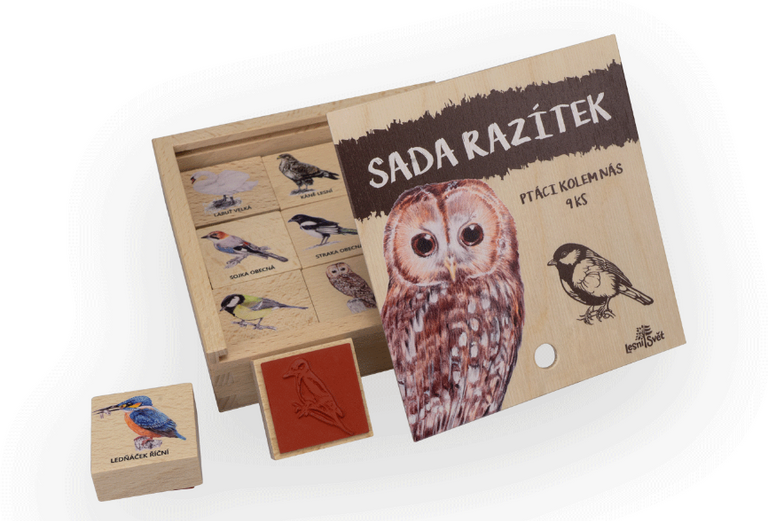 Levně Sada razítek 9 ks - ptáci kolem nás