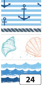 Sada samolepicích papírových washi pásek - Moře