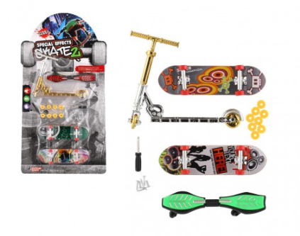 Obrázek produktu: Sada skateboard šroubovací, koloběžka prstová, waveboard s doplňky, mix druhů