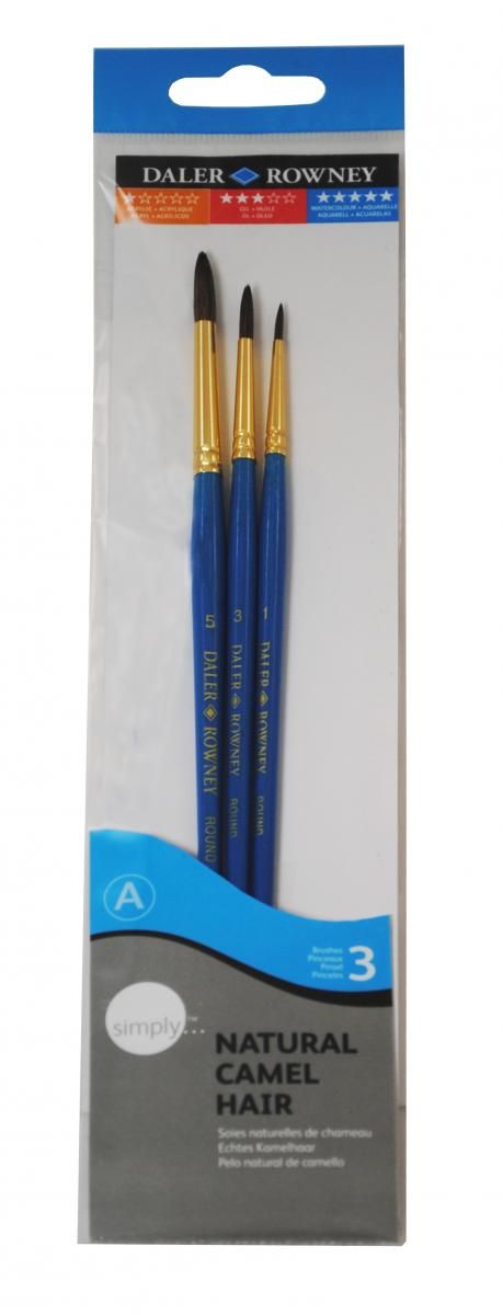 Sada štětců  Daler-Rowney - Simply, 3 ks (kulaté 1, 3 a 5)