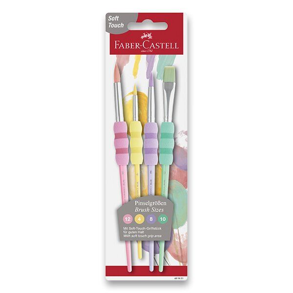 Sada štětců Faber-Castell Soft touch, pastelové, 4 ks