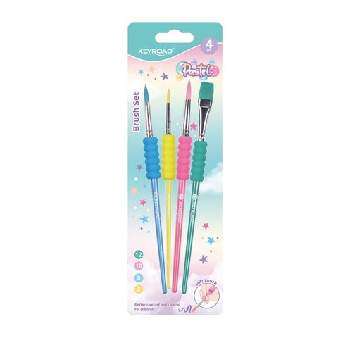 Obrázek produktu: Sada štětců KEYROAD Pastel, pěnový úchop, blistr