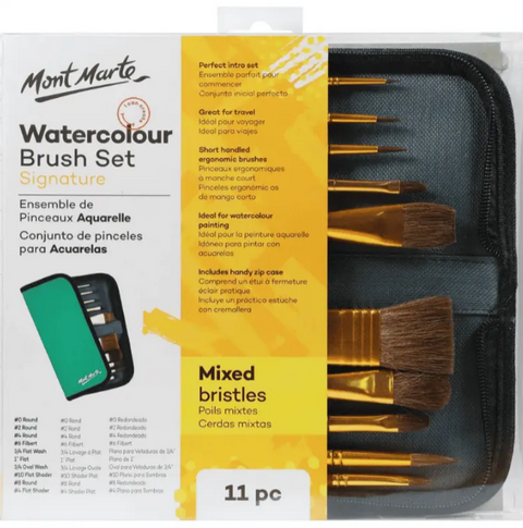 Obrázek produktu: Sada štětců Mont Marte č.0032, 10 ks, pouzdro