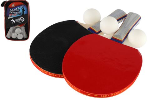 Obrázek produktu: Sada stolní tenis ping pong 2ks pálky + 3 míčky v pouzdru
