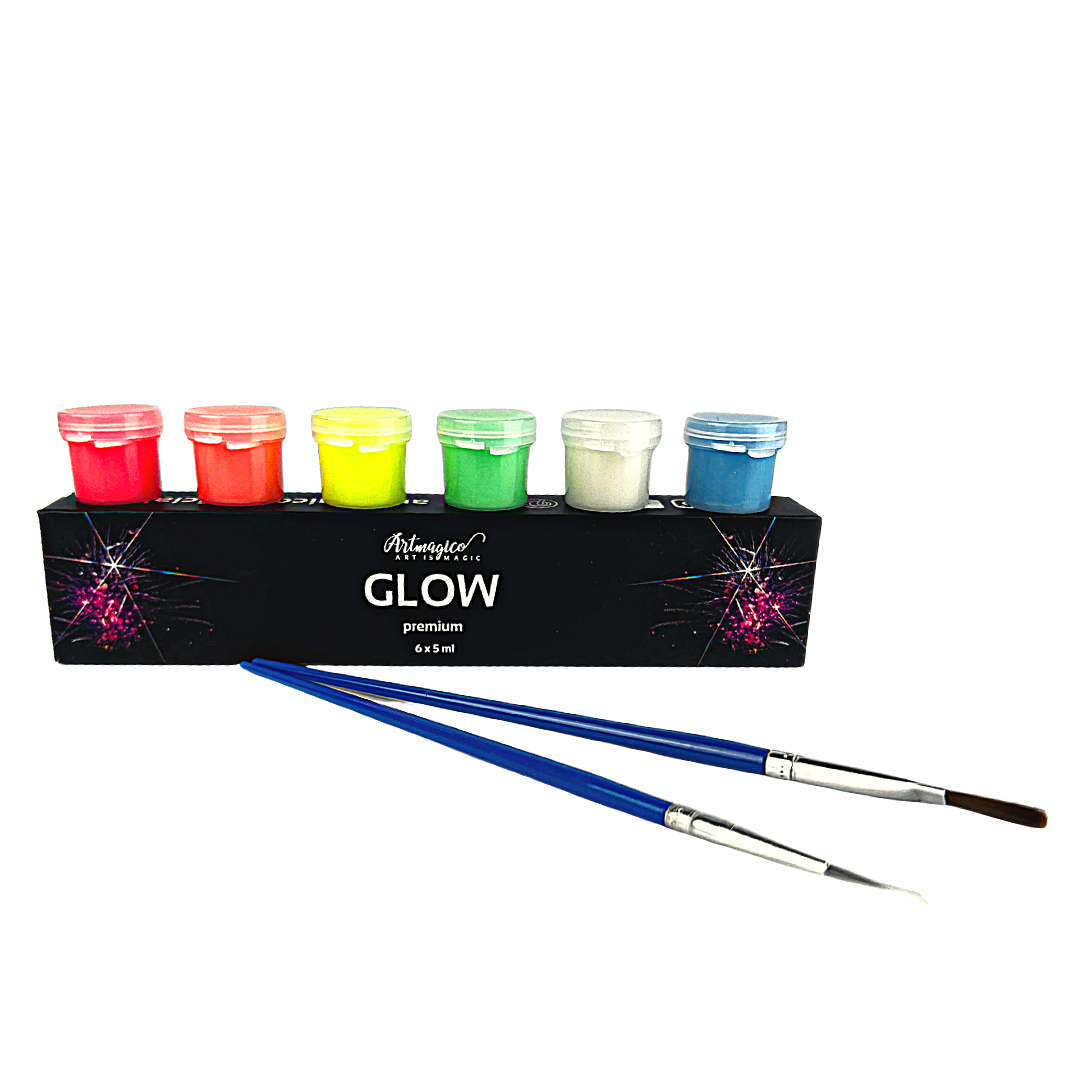 Sada svítících barev Artmagico, 6 x 5 ml - neonové odstíny