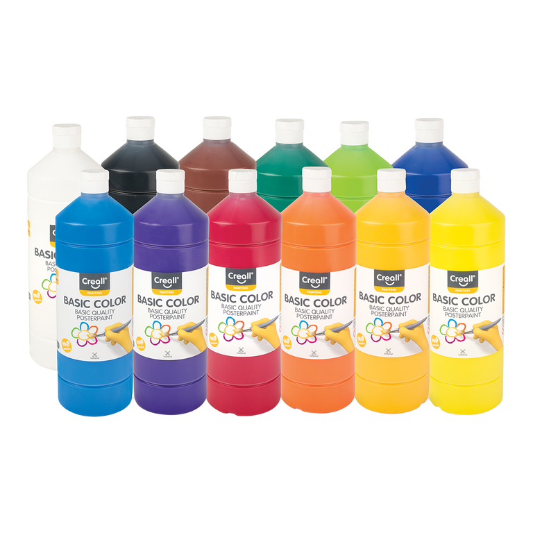 Sada temperových barev Creall 12 x 500 ml - mix barev