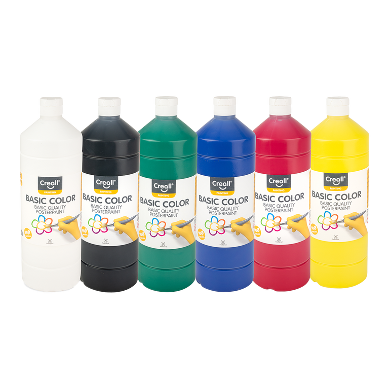 Sada temperových barev Creall, 6 x 1000 ml - mix barev