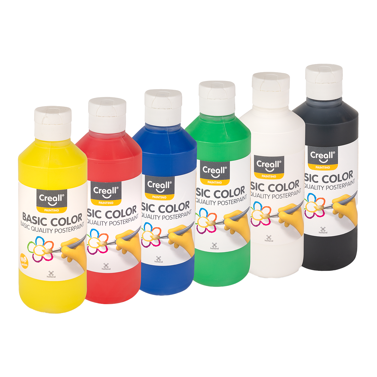 Sada temperových barev Creall, 6 x 250 ml, mix barev