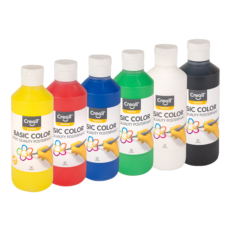 Sada temperových barev Creall, 6 x 250 ml, mix barev