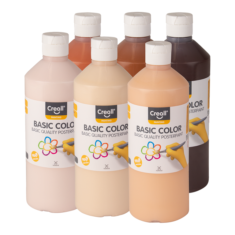 Sada temperových barev Creall World, 6 x 500 ml, mix zemských barev