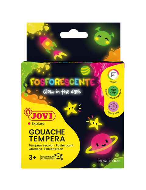Obrázek produktu: Sada temperových barev JOVI PREMIUM 4 × 35 ml v kelímku, neonové