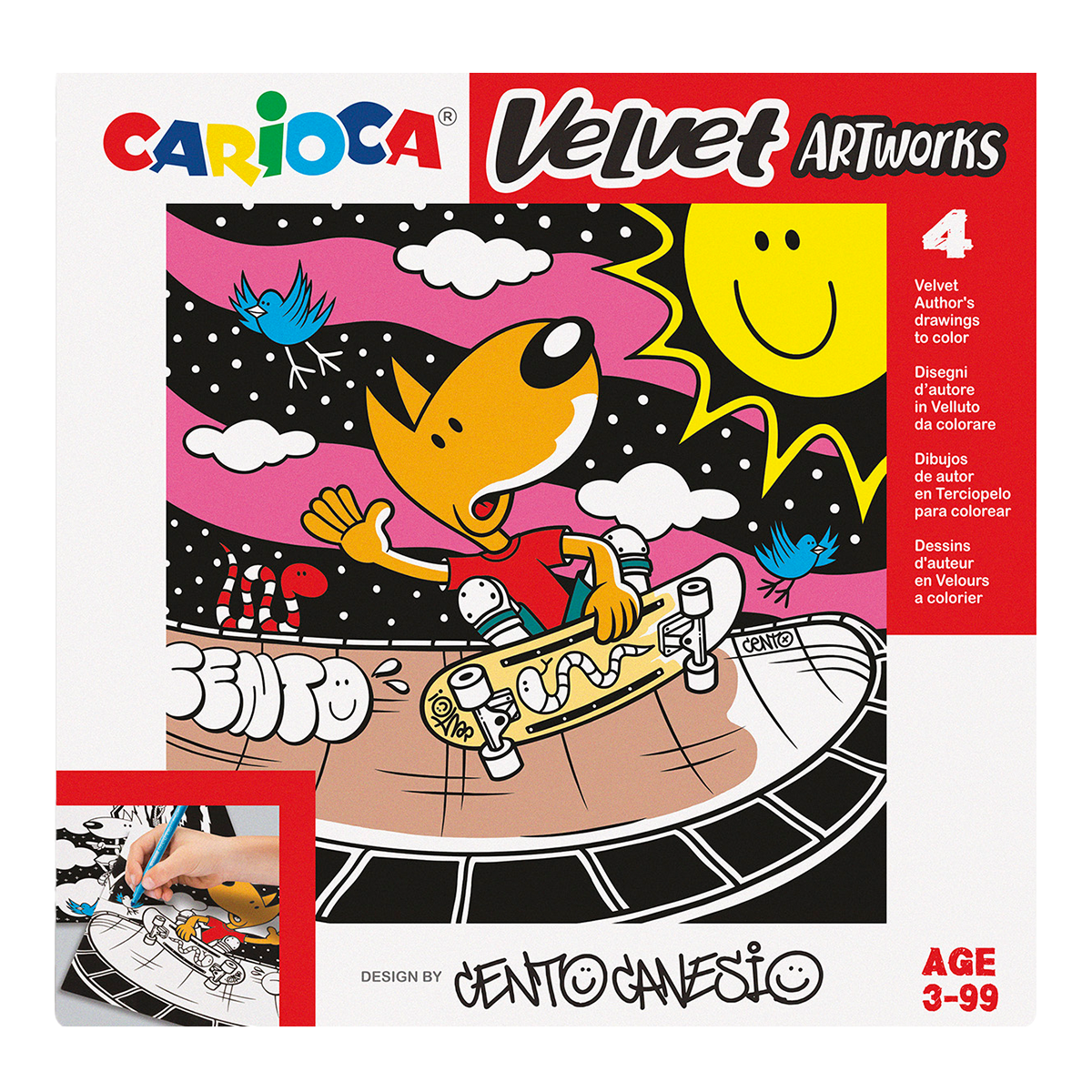 Sametové omalovánky Carioca CENTO Sport, 4 ks