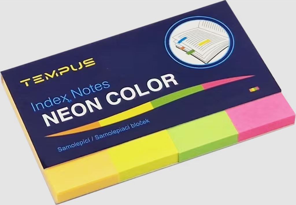 Samolepicí bloček 50 × 20 mm 4 barvy - neon mix