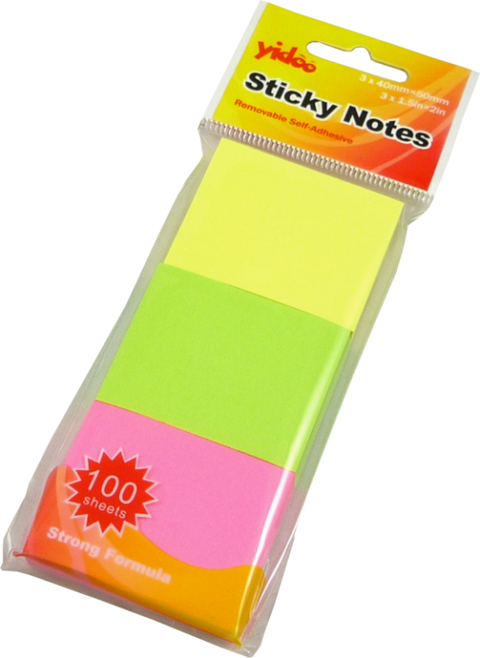Obrázek produktu: Samolepicí bloček 50 × 40 mm, 3 × 100 ks, mix neon barev