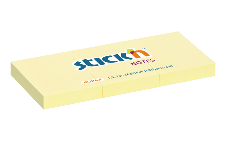 Samolepicí bloček Hopax Stick’n Notes 38 x 51 mm, 100 listů, 3ks