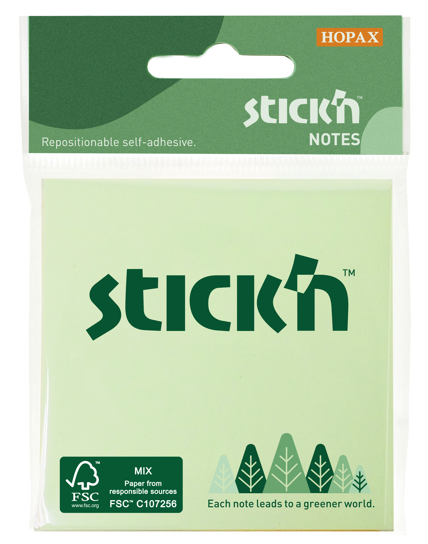 Samolepicí bloček Stick'n 76 × 76 mm, 3 × 50 lístků, pastelové barvy