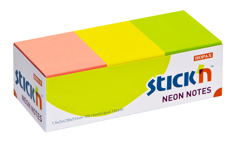 Notes 12 x 100 listů 38 x 51 mm neonové barvy HOPAX