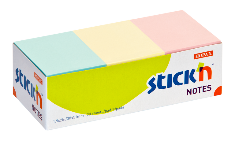 Notes 12 x 100 listů 38 x 51 mm pastelové barvy HOPAX