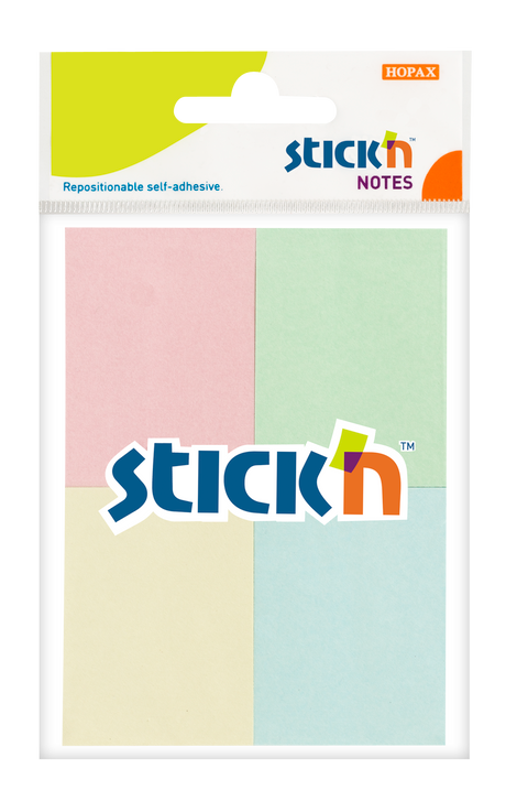 Obrázek produktu: Samolepicí bločky Stick'n 38 × 51 mm, 4 × 50 lístků, pastelové barvy