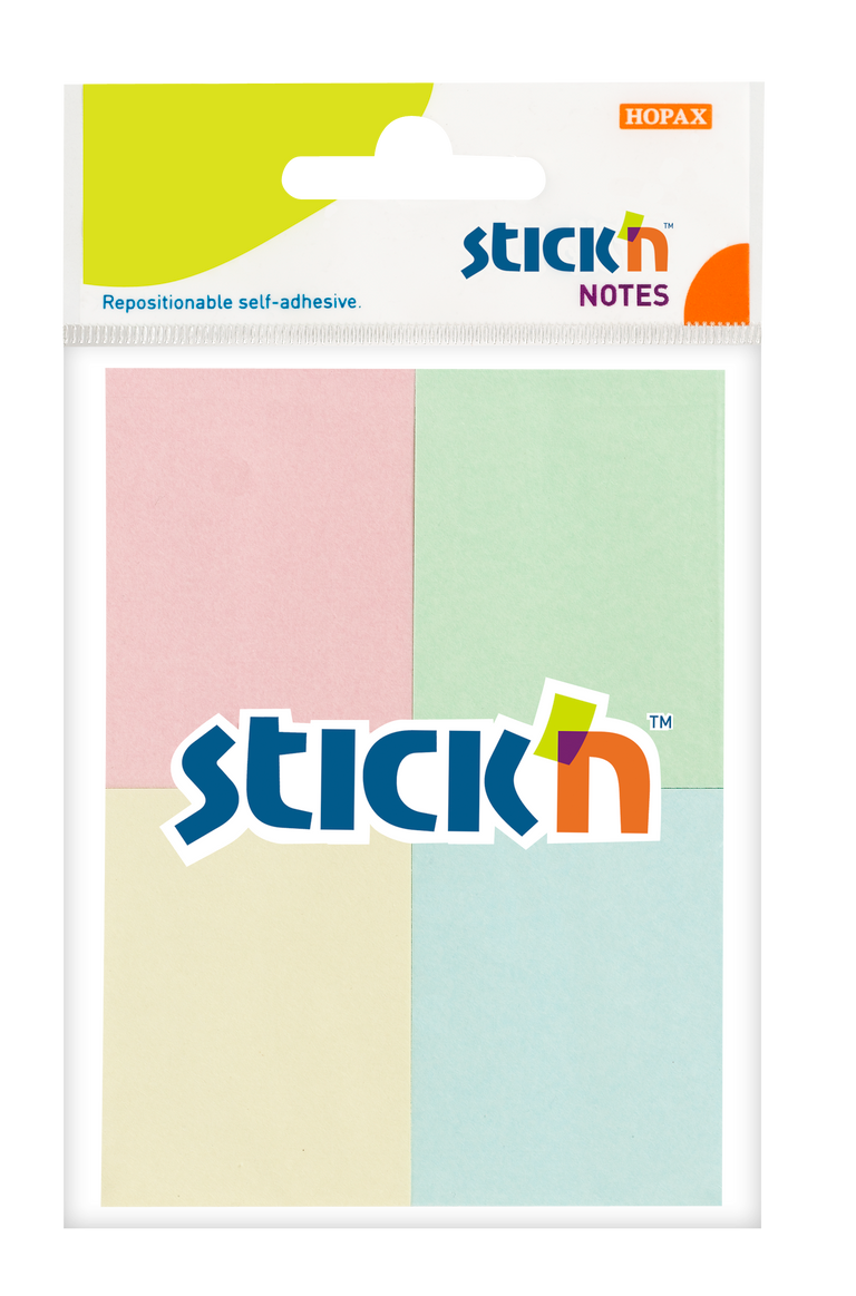 Hopax Stick'n Notes - samolepicí papírové bločky - 4 x 50 l., pastelové