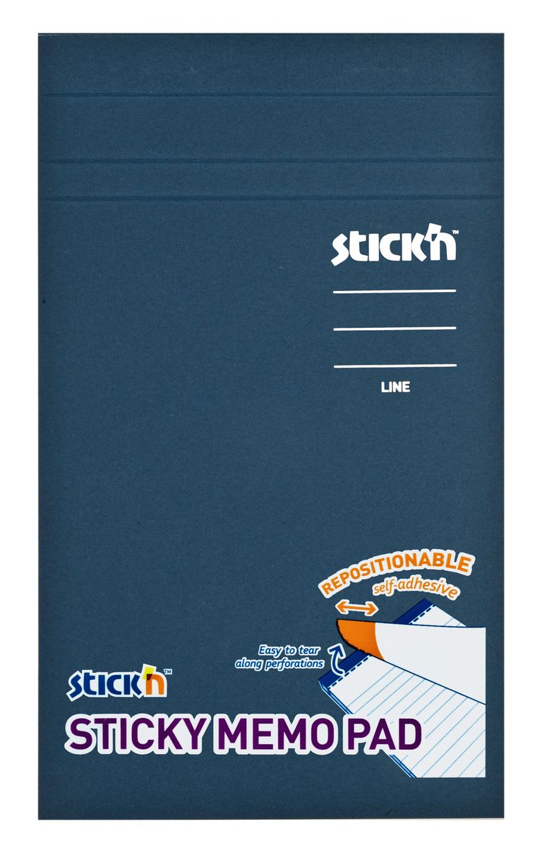 Hopax Stick'n Sticky Memo Pad - samolepicí blok - 190,5 x 114 mm, 50 l., žlutý, linkovaný