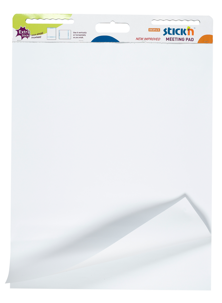 Hopax Stick'n Meeting Pad - samolepicí flipchart - 30 listů, bílý