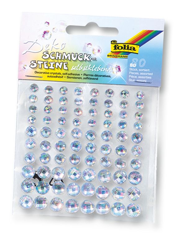 Samolepicí kamínky - blýskavé krystaly (80 ks)