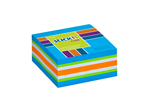 Obrázek produktu: Samolepicí kostka Stick'n 51 × 51 mm, 250 lístků, mix neonových barev modrá