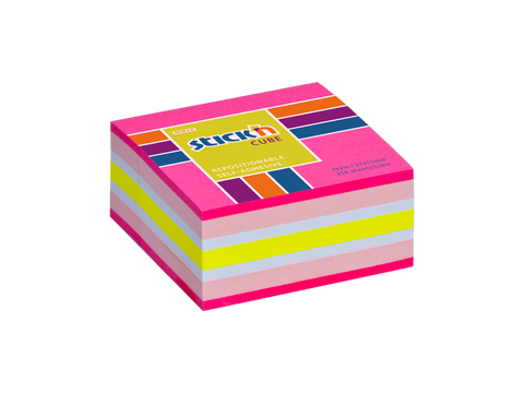Obrázek produktu: Samolepicí kostka Stick'n 51 × 51 mm, 250 lístků, mix neonových barev růžová