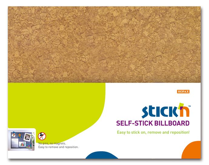 Samolepicí nástěnka Stick'n 460 × 580 mm, hnědá