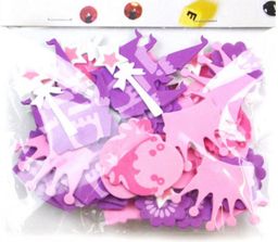 Obrázek produktu: Samolepicí pěnové korunky, hrad, princezny - 48 ks