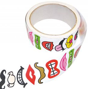 Samolepicí ústa a kníry, barevné (1000 ks)