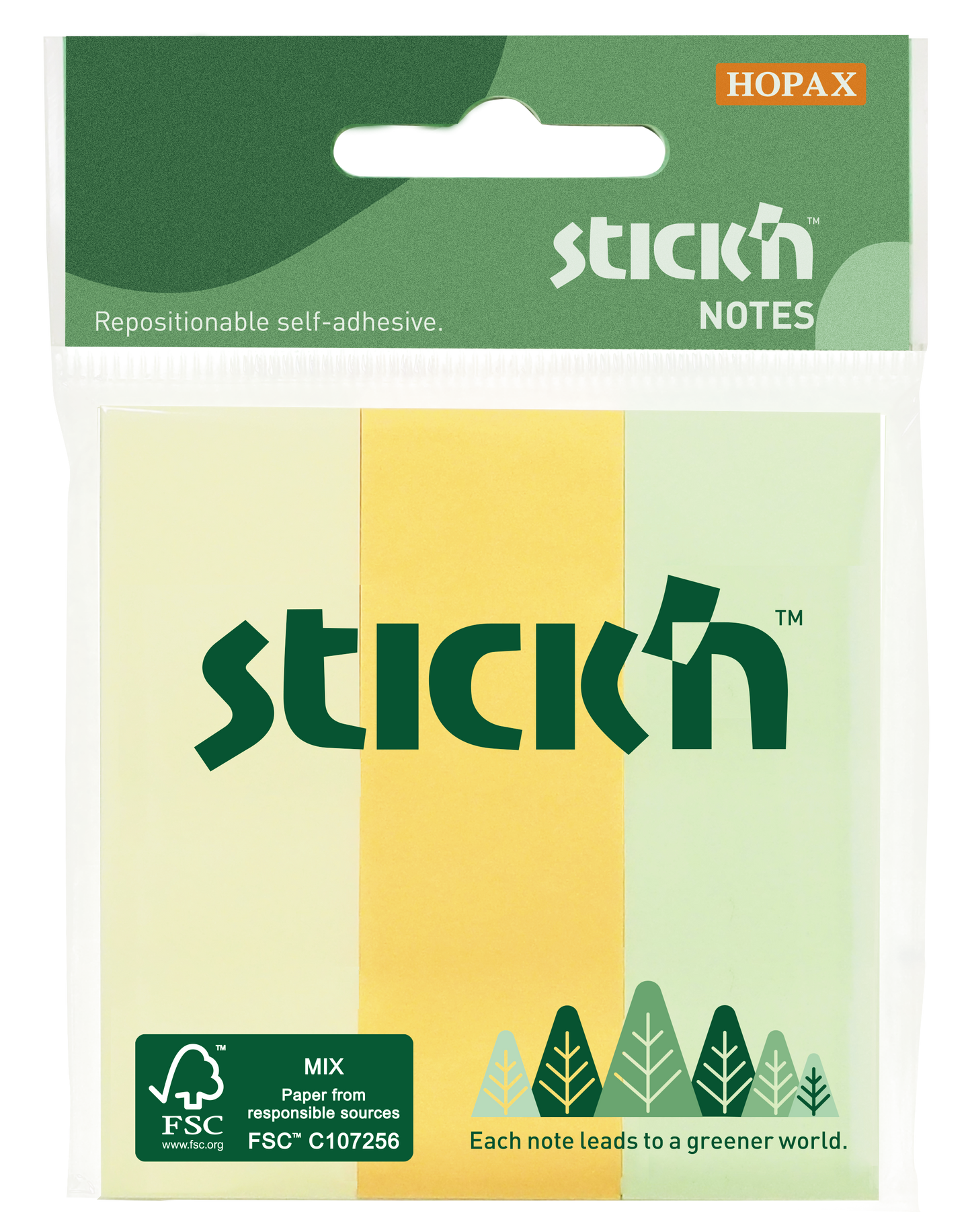 Samolepicí záložky Stick'n 76 × 25 mm, 3 × 50 lístků, pastelové barvy