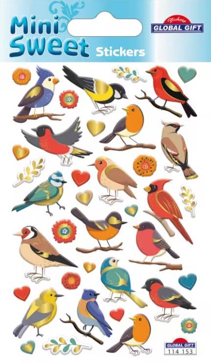 Samolepky podzimní ptáci