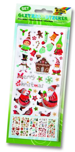 Obrázek produktu: Samolepky s třpytkami - Vánoce - 5 listů