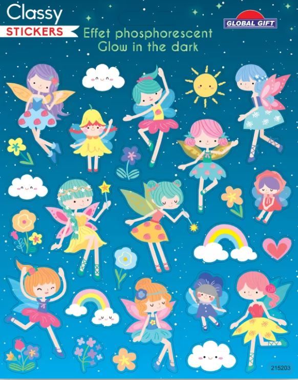 Samolepky svítící ve tmě - víly